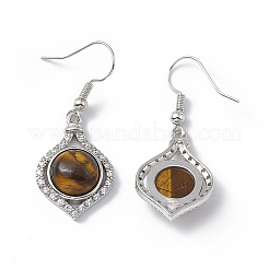 Natural Tiger Eye Vase Dangle Earrings&nbsp;EJEW-A092-01P-03