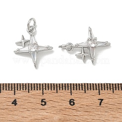 SHEGRACE Brass Pave Clear Cubic Zirconia Pendants&nbsp;XGRQ4G195-687P