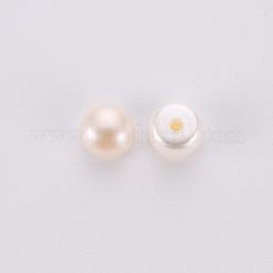 天然な培養された淡水パールビーズ  グレード3 A  片穴  ロンデル  フローラルホワイト  5x4mm  穴：0.8mm  160個/ボードについて&nbsp;PEAR-P056-059B