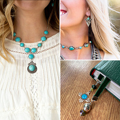 48Pcs 12 Styles Synthetic Turquoise Pendants&nbsp;FIND-TA0003-21
