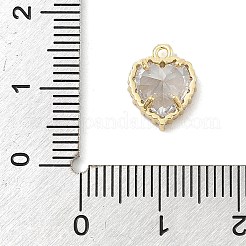 真鍮マイクロパヴェクリアキュービックジルコニアチャーム  14KGP本金メッキ  ハート  11x9x5mm  穴：1mm&nbsp;KK-B130-01G-01
