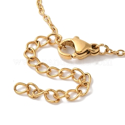 Ion Plating(IP) 304 Stainless Steel Cable Chain Bowknot Pendant Necklaces&nbsp;NJEW-Z041-03G-03