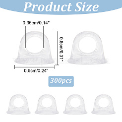 プラスチックビーズキャップベイル300個  グローブガラスバブルカバーペンダント用  透明  8x6mm  穴：3.5mm&nbsp;KY-AR0001-24