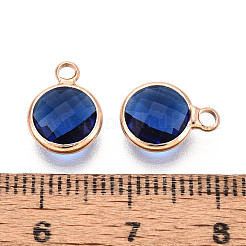 Golden Tone Brass Glass Charms&nbsp;X-GLAA-ZX008-24C-G