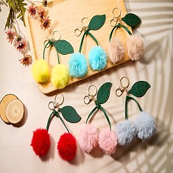 1Pc Cherry Plush Cloth Pendant Decorations&nbsp;HJEW-SZ0001-40B
