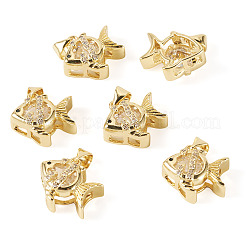 6Pcs Brass Micro Pave Cubic Zirconia Pendants&nbsp;KK-TA0009-09A