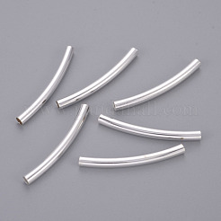 真鍮製チューブビーズ  銀色のメッキ  30x3mm  穴：2mm&nbsp;X-KK-H659-S