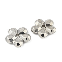 CCBプラスチックビーズ  花  プラチナ  20x4.5mm  穴：3mm&nbsp;CCB-P013-19D-P