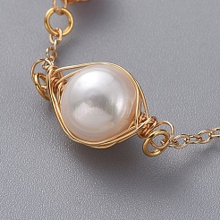 Natural Rose Quartz Link Bracelets&nbsp;BJEW-JB04998-01