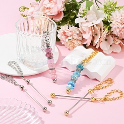 28Pcs 2 Colors Alloy & Iron Bar Beadable Pendant Decoration&nbsp;HJEW-YW00084