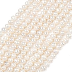 天然養殖淡水パールビーズ連売り  ポテト  グレード2 A  アンティークホワイト  4~5mm  穴：0.5mm  約80~93個/連  13.19~14.76''（33.5~37.5センチメートル）&nbsp;PEAR-L034-09A