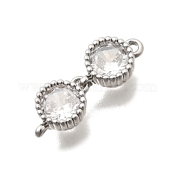 Brass Pave Cubic Zirconia Connector Charms&nbsp;KK-N289-26P-05