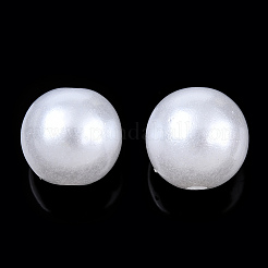 パール調アクリルビーズ  ラウンド  ホワイト  10mm  穴：1.8mm  約1010個/500g&nbsp;OACR-ZX005-35B