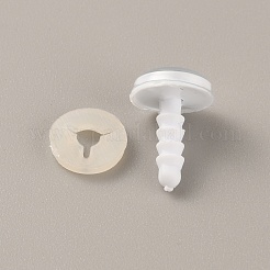 プラスチック製の人形がぎょろぎょろした目で動く  クラフトセーフティアイズ  工芸用  かぎ針編みのおもちゃとぬいぐるみ  半円  ホワイト  14x10mm&nbsp;DIY-WH0399-04A