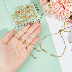 8Pcs 4 Style Brass Box Chain Slider Bracelet Makings&nbsp;KK-BBC0012-42