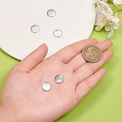 304ステンレスペンダント  ハートパータン付きのフラットラウンド  ステンレス鋼色  11.5x1mm  穴：1.4mm&nbsp;STAS-CJC0003-48