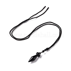 Gemstone Bullet Pendant Necklace with Nylon Cord for Women&nbsp;G-A210-03