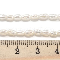 天然養殖淡水パールビーズ連売り  ライス  グレード3a+  雪  2.8~3.2mm  穴：0.3mm  約31個/連  6.69''~6.89''（17~17.5センチメートル）&nbsp;PEAR-P062-01D