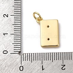 Brass Micro Pave Cubic Zirconia Pendants&nbsp;KK-P308-34G