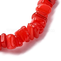 10Pcs 10 Colors Dyed Natural Freshwater Shell Beaded Stretch Bracelets for Men Women&nbsp;BJEW-JB12478
