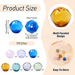 7Pcs 7 Colors Transparent Glass Beads&nbsp;GLAA-TA0002-90B