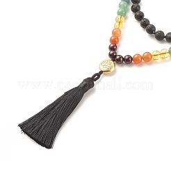 7 Chakra Buddhist Necklace&nbsp;NJEW-JN03895-03