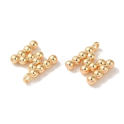 真鍮チャーム  文字チャーム  18KGP本金メッキ  12x10x2mm  穴：1mm&nbsp;X-KK-S368-16G-M
