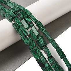 合成マラカイトビーズ連売り  直方体の  13.5x4.5x4.5mm  穴：1.2mm  約28個/連  14.80''（37.6センチメートル）&nbsp;G-E612-C06