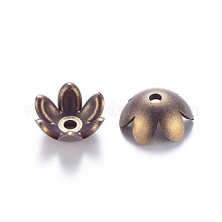 6ペタルスプレー塗装アクリルビーズキャップ  花  ミックスカラー  13.5x6mm  穴：2mm  約1666個/500g&nbsp;MACR-S373-46J