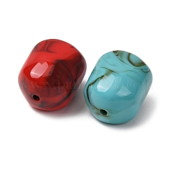 ツートンカラーのアクリル製天然石風ビーズ  ナゲット  ミックスカラー  22x17x16mm  穴：2mm  約116個/500g&nbsp;AC-CBABC78-06