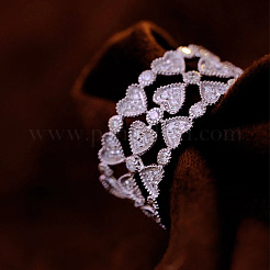 Brass Micro Pave Cubic Zirconia Finger Rings for Women&nbsp;WGB475B-01