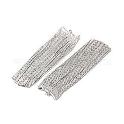 真鍮タッセル大きなペンダント  長持ちメッキ  ニッケルフリー  プラチナメッキ  49.5x13.5x1mm  穴：1.2mm&nbsp;KK-F898-22A-P