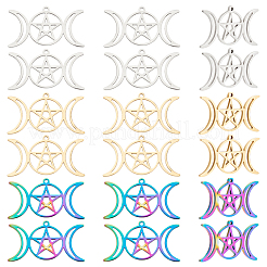18Pcs 3 Colors 201 Stainless Steel Pendants Ion Plating(IP)&nbsp;STAS-UN0046-63