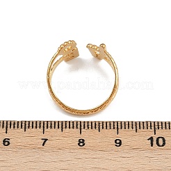 304 Stainless Steel Open Cuff Rings for Women&nbsp;RJEW-K303-05G