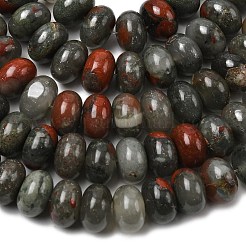天然のアフリカブラッドストーンビーズ連売り  ロンデル  10.5x6.5mm  穴：0.8mm  約59個/連  14.69''（37.3センチメートル）&nbsp;G-A280-A06-03