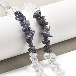 Natural Quartz Crystal & Iolite Beads Strands&nbsp;G-L610-A30-01