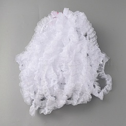 二層ポリエステルレーストリム  プリーツリボン  衣類用アクセサリー  ホワイト  1~1-1/8インチ（25~28mm）&nbsp;OCOR-WH0082-79B