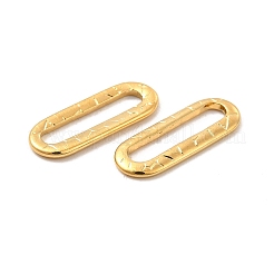 イオンプレーティング（IP）304ステンレススチールリンクリング  テクスチャ  オーバル  18KGP本金メッキ  20x7.5x1.5mm  内径：15x3mm&nbsp;X-STAS-B032-06G