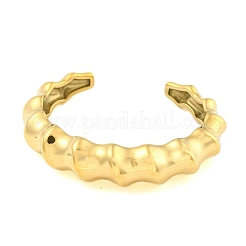 304 Stainless Steel Bamboo Stick Open Cuff Bangles for Women&nbsp;BJEW-Q344-01G