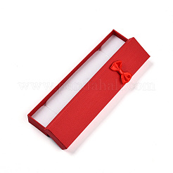 厚紙のネックレスボックス  内部のスポンジ  ちょう結びの長方形  ミックスカラー  21x4x2.7cm&nbsp;CBOX-S019-02