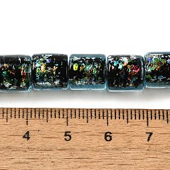 Handmade Dichroic Foil Glass Beads Strands&nbsp;DICH-U001-09E