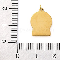 Christmas Theme Ion Plating(IP) 304 Stainless Steel Enamel Pendants&nbsp;STAS-Z104-01G-02
