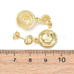 半円形の真鍮製ダングルスタッドピアス  カドミウムフリー＆鉛フリー  ラックめっき  長持ちメッキ  ゴールドカラー  23.5x13mm&nbsp;EJEW-D351-04G