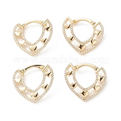 Heart Cubic Zirconia Hoop Earrings&nbsp;EJEW-M216-07B