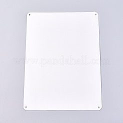 アルミブランクシート  ホワイト  25x18x0.08cm  穴：4mm&nbsp;LS-AJEW-WH0021-97B
