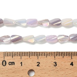電気メッキガラスビーズセット  多面カット  ねじれた四角形  ロージーブラウン  7x4.5x3.5mm  穴：1mm  約28個/連  7.80''（19.8センチメートル）&nbsp;EGLA-P065-01A-02