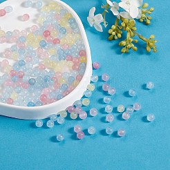 DIYジュエリーブレスレット作りキット  200本6mm染めの丸い天然白翡翠ビーズと平らな伸縮性のある糸  カラフル  6mm  穴：1mm  200個/箱&nbsp;DIY-SZ0003-68P