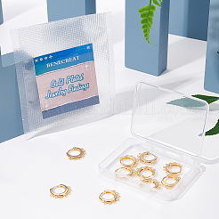 真鍮製のハギーフープピアス  ニッケルフリー  水平ループ付き  18KGP本金メッキ  18.5x16x2.5mm  穴：1mm  ピン：1mm  10個/箱&nbsp;KK-BC0006-25G-NF