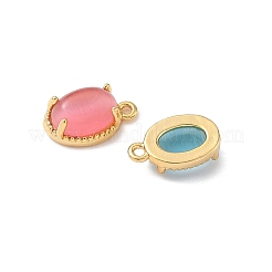 Oval Brass Charms&nbsp;KK-D024-27G