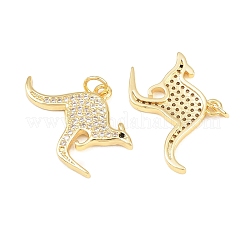 Brass Micro Pave Cubic Zirconia Pendants&nbsp;KK-C162-086B-G
